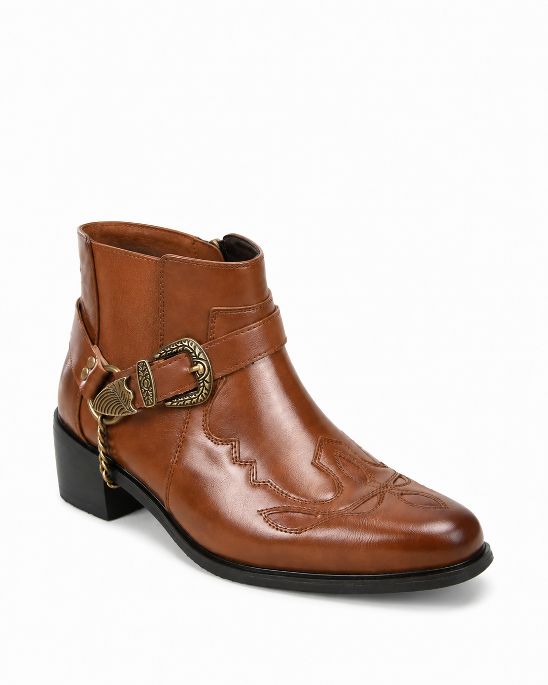Maddox | Buckle Western Ankle Boot
