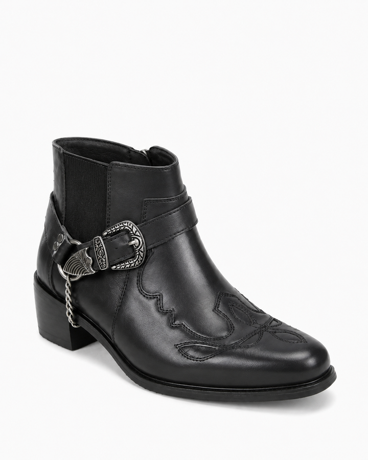 Maddox | Buckle Western Ankle Boot