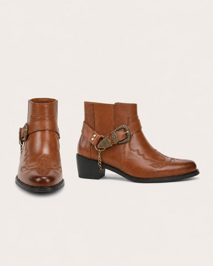 Maddox | Buckle Western Ankle Boot
