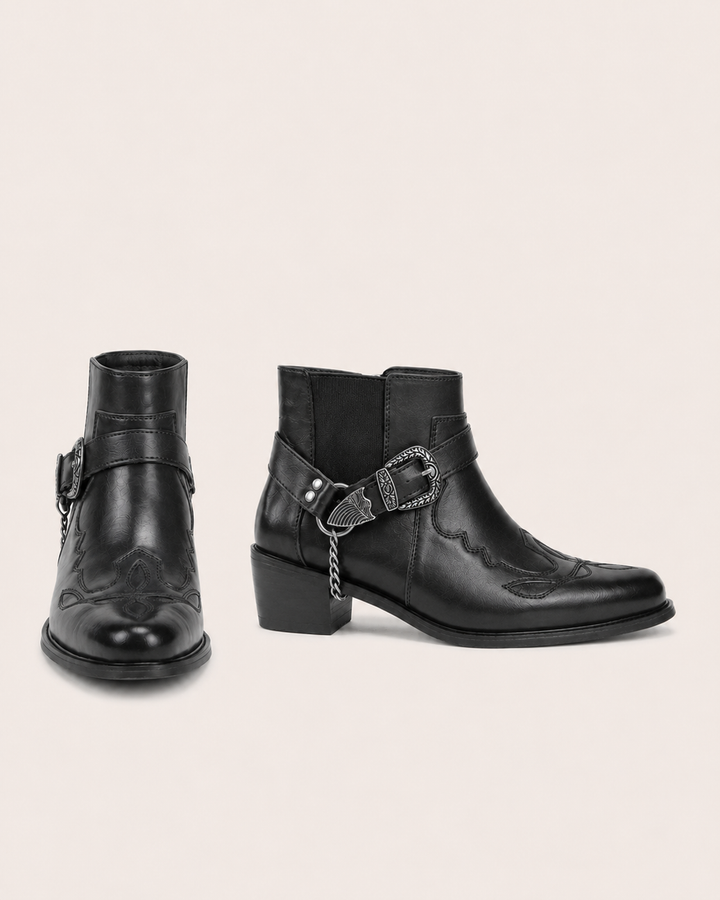 Maddox | Buckle Western Ankle Boot