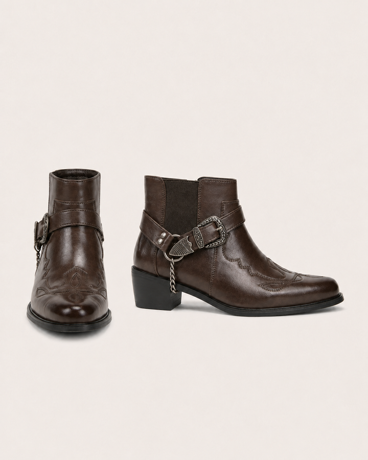 Maddox | Buckle Western Ankle Boot