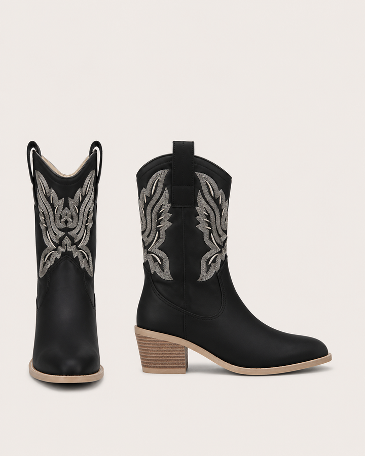 Maisie | Embroidered Western Ankle Boot