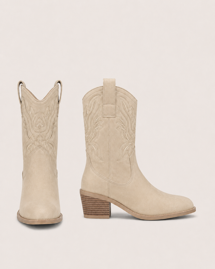 Maisie | Embroidered Western Ankle Boot