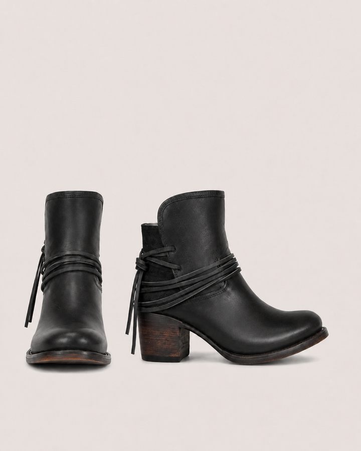 Avery | Lace-Wrap Western Ankle Boot