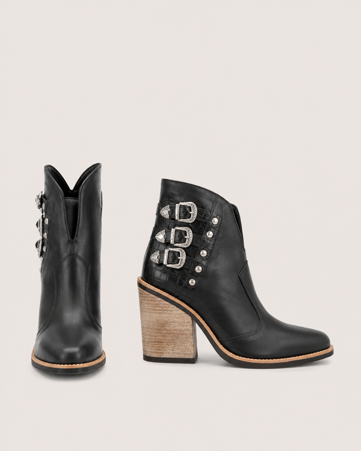 Bailey | Multi-Buckle Western Ankle Boot