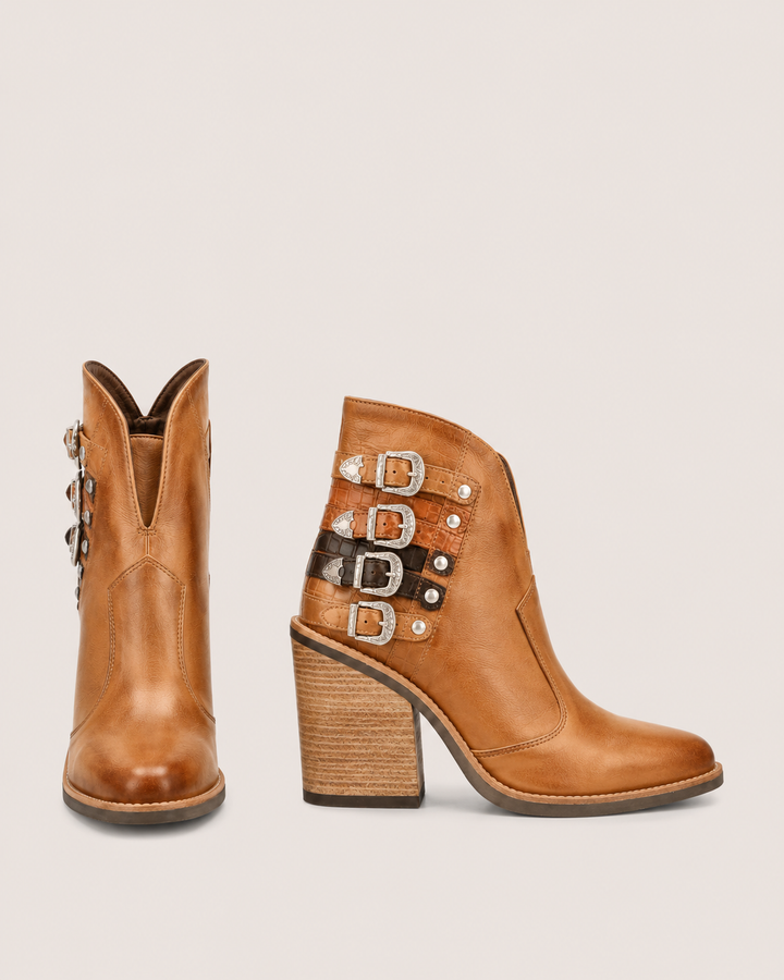 Bailey | Multi-Buckle Western Ankle Boot
