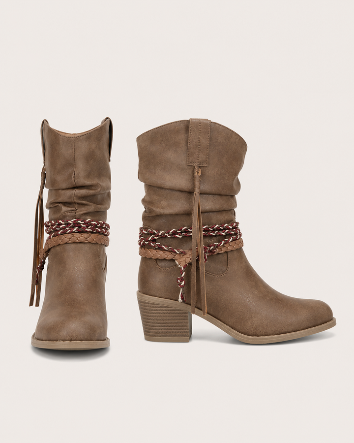 Clara | Braided Western Ankle Boot
