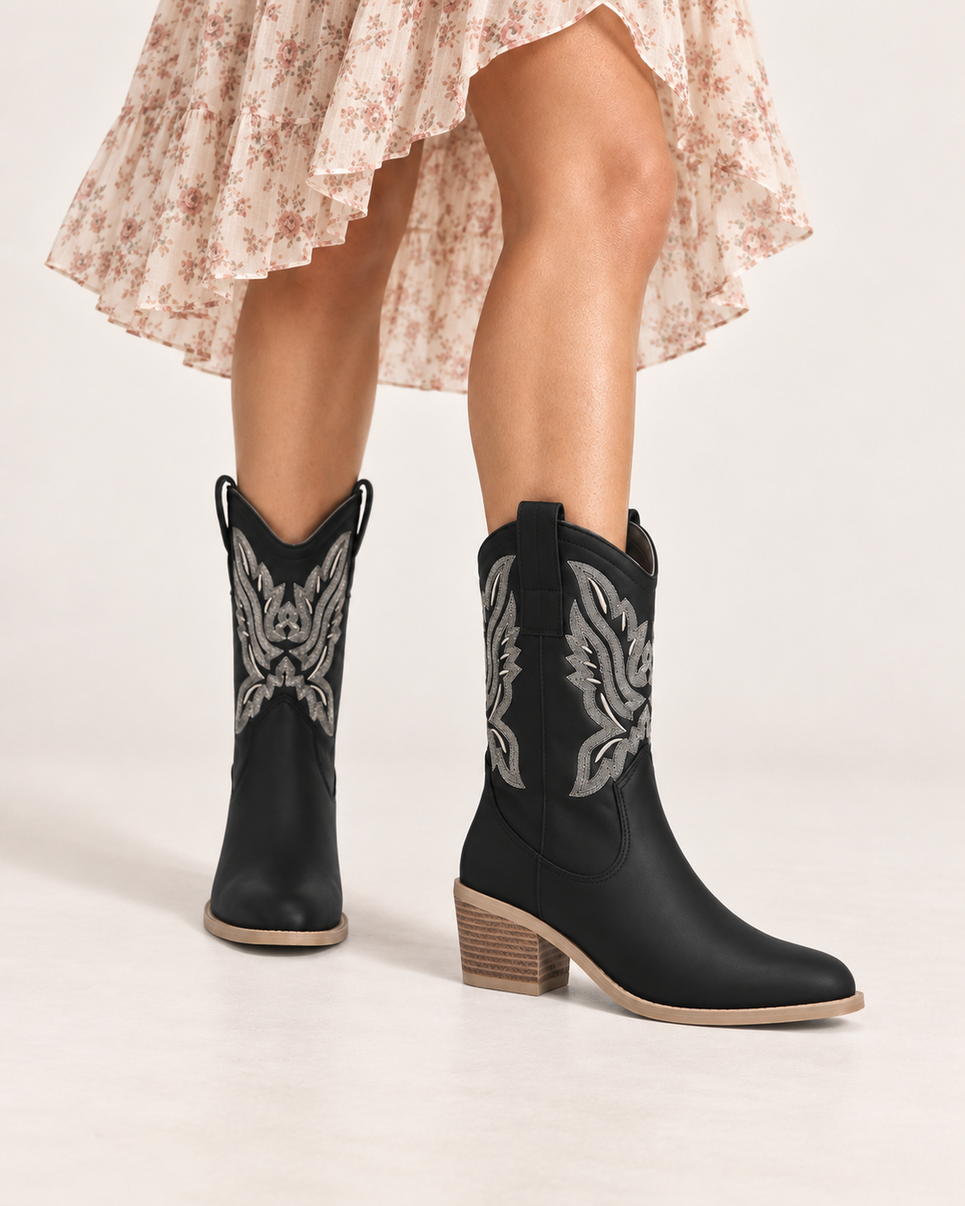 Maisie | Embroidered Western Ankle Boot