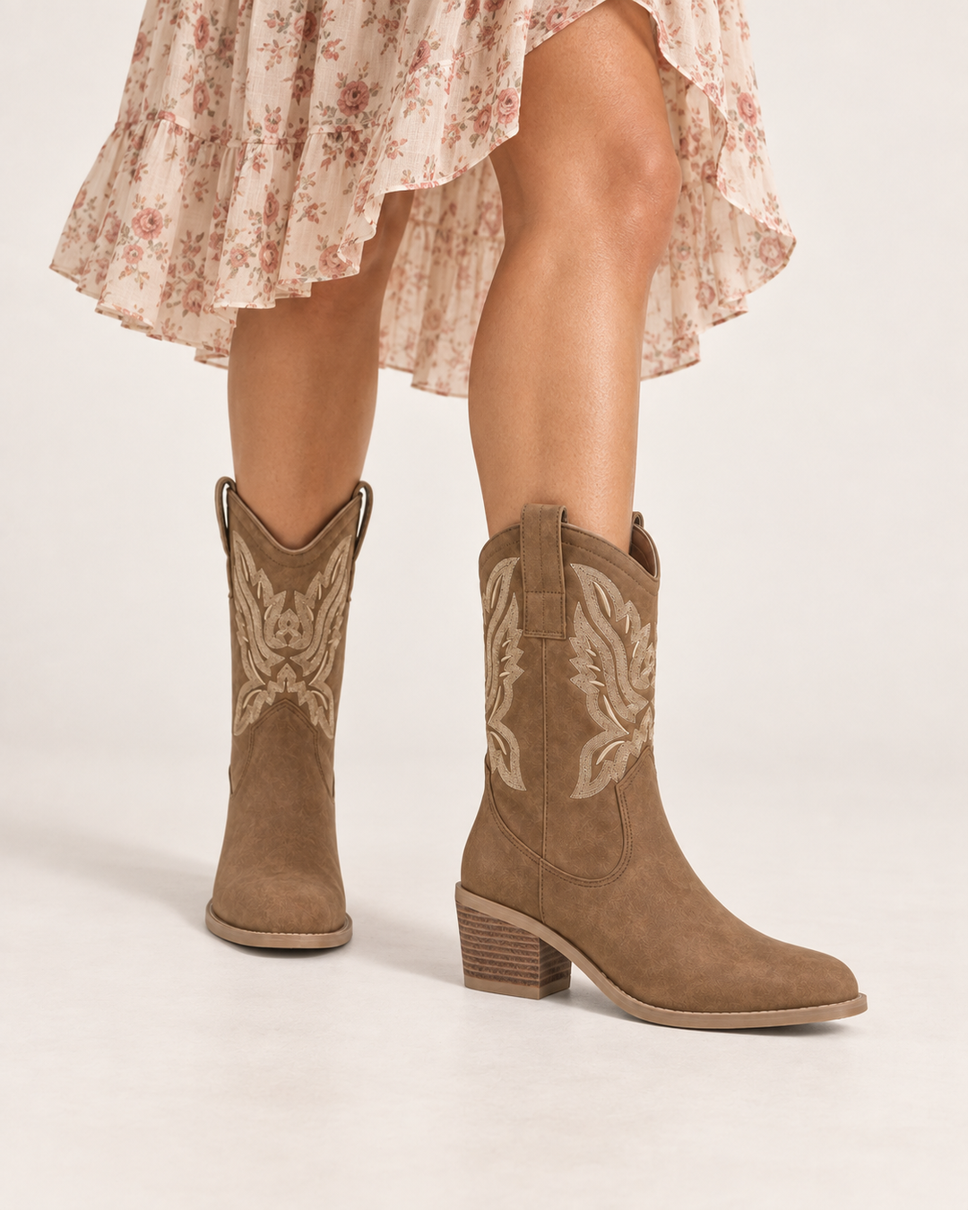 Maisie | Embroidered Western Ankle Boot