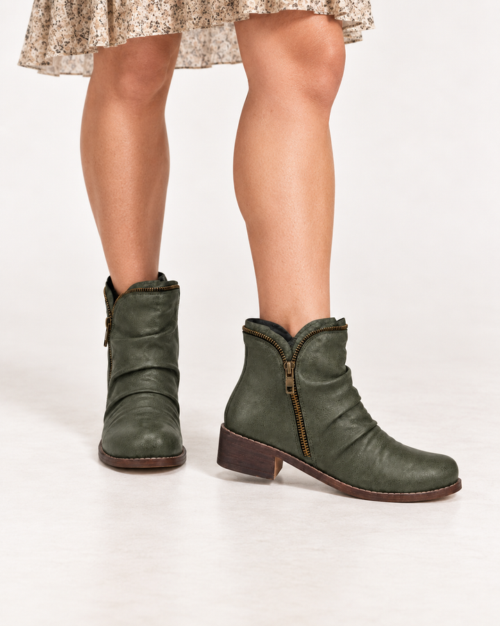Lainey | Zip Western Ankle Boot