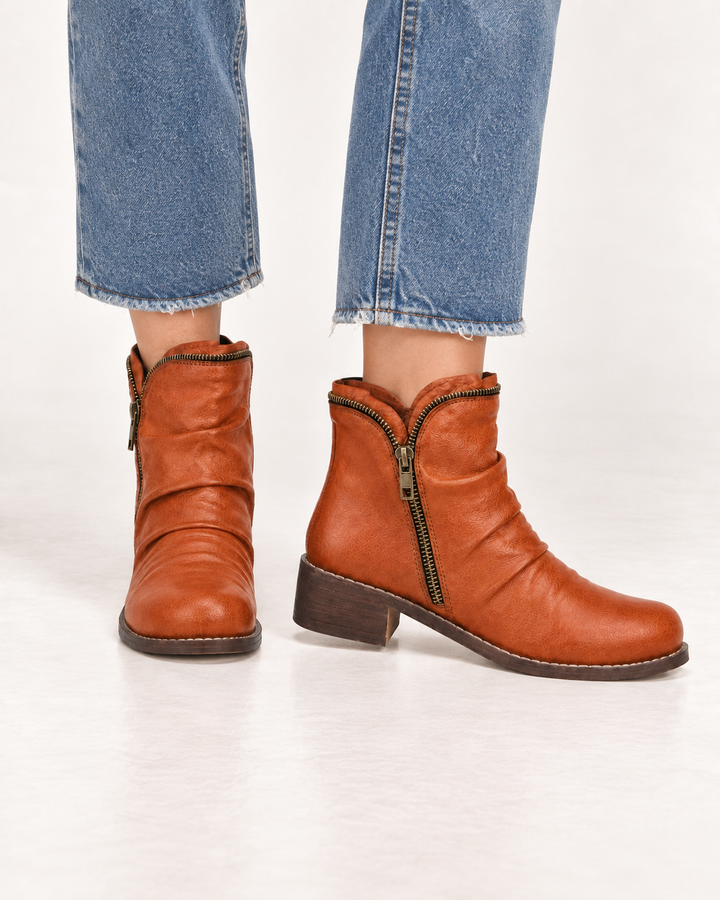 Lainey | Zip Western Ankle Boot
