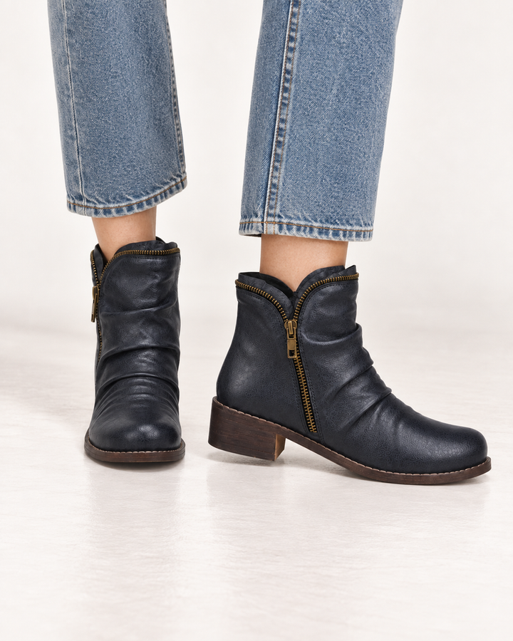 Lainey | Zip Western Ankle Boot