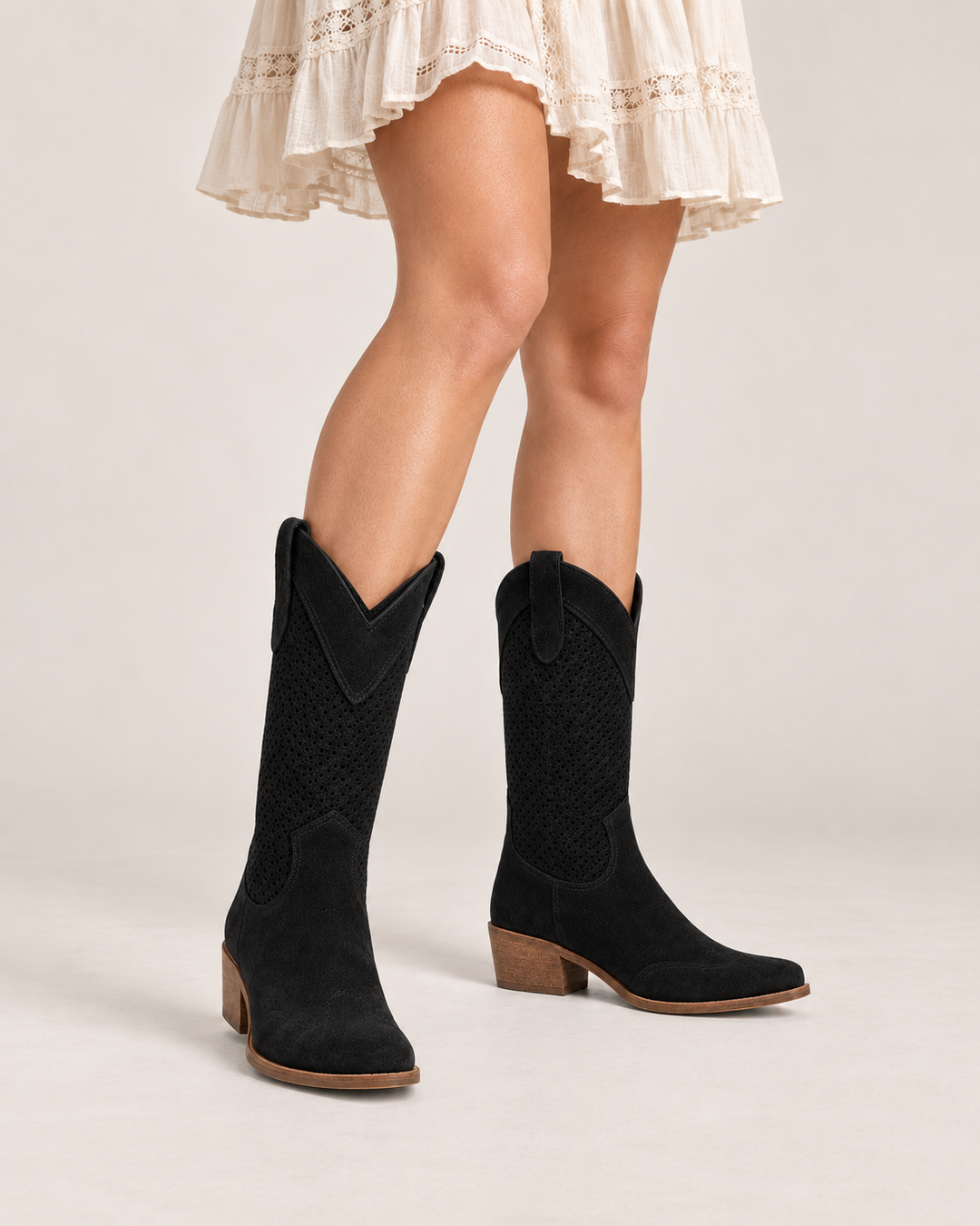 Willa | Perforated Western Boot