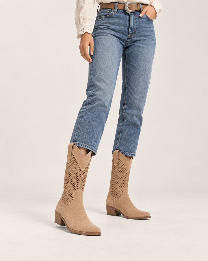 Willa | Perforated Western Boot