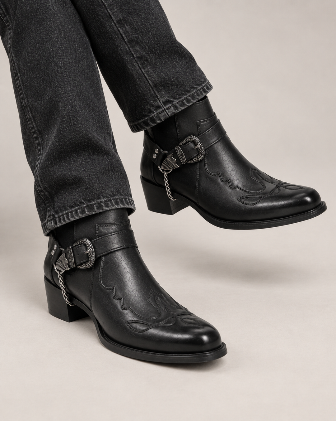 Maddox | Buckle Western Ankle Boot