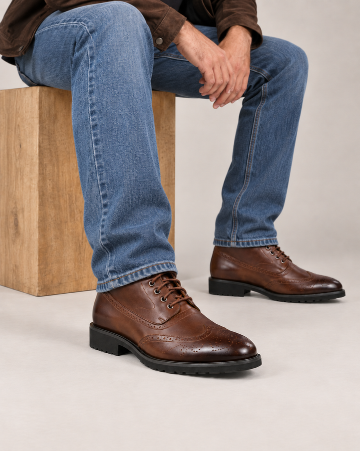 Hawthorne | Brogue Lace-Up Ankle Boot