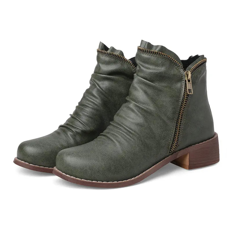 Lainey | Zip Western Ankle Boot