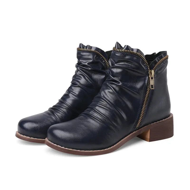 Lainey | Zip Western Ankle Boot