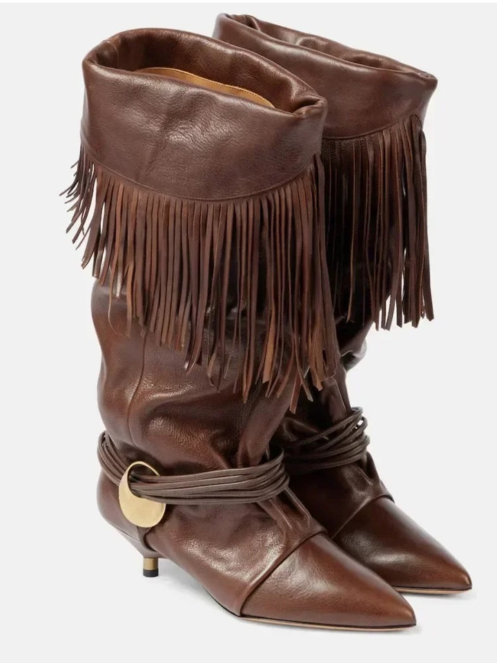 Roxie | Fringe Wrap Western Boot